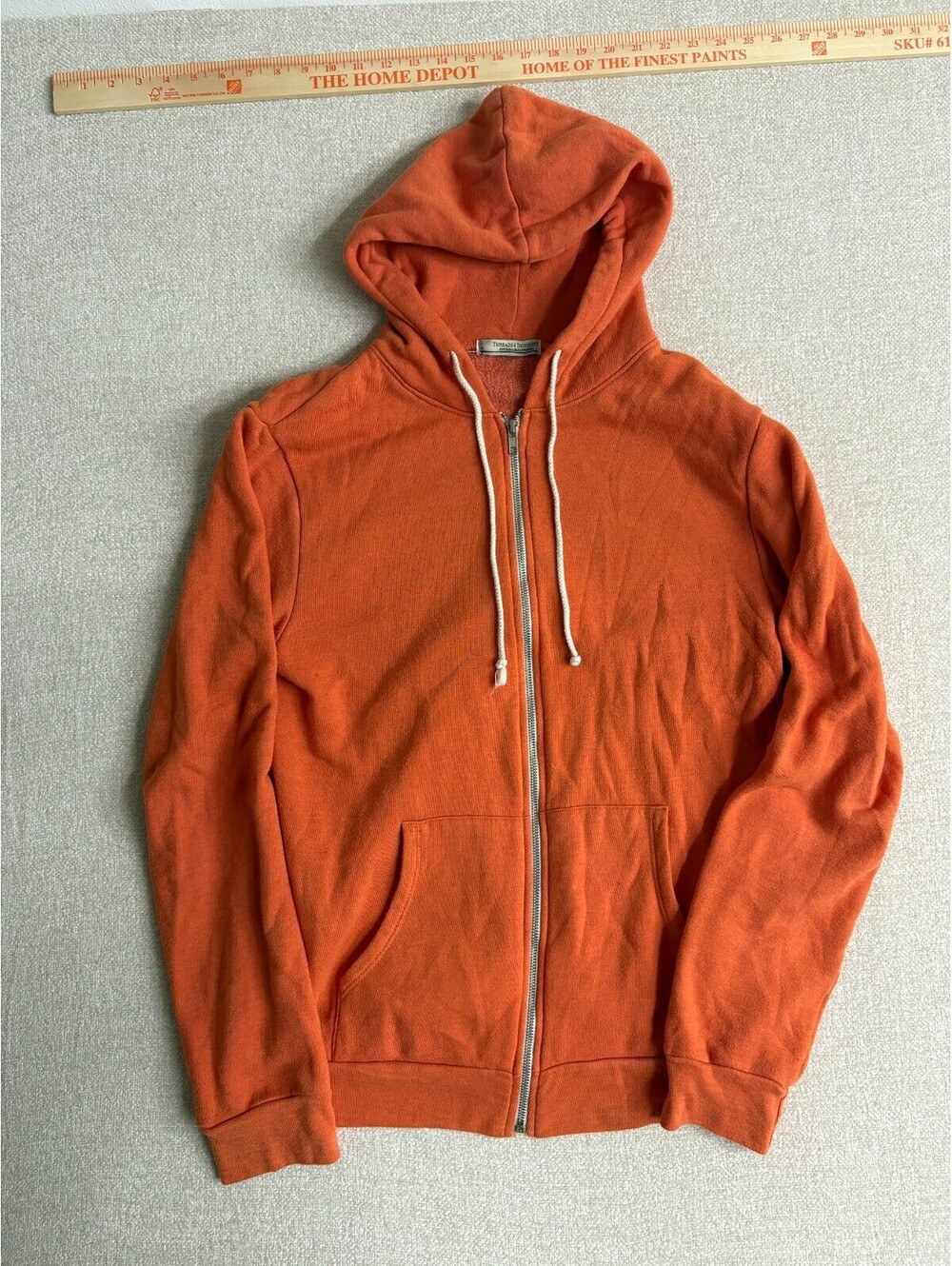 Threads 4 Thought Mens Full Zip Hoodie Size L Orange Sustainable Apparel Fleece